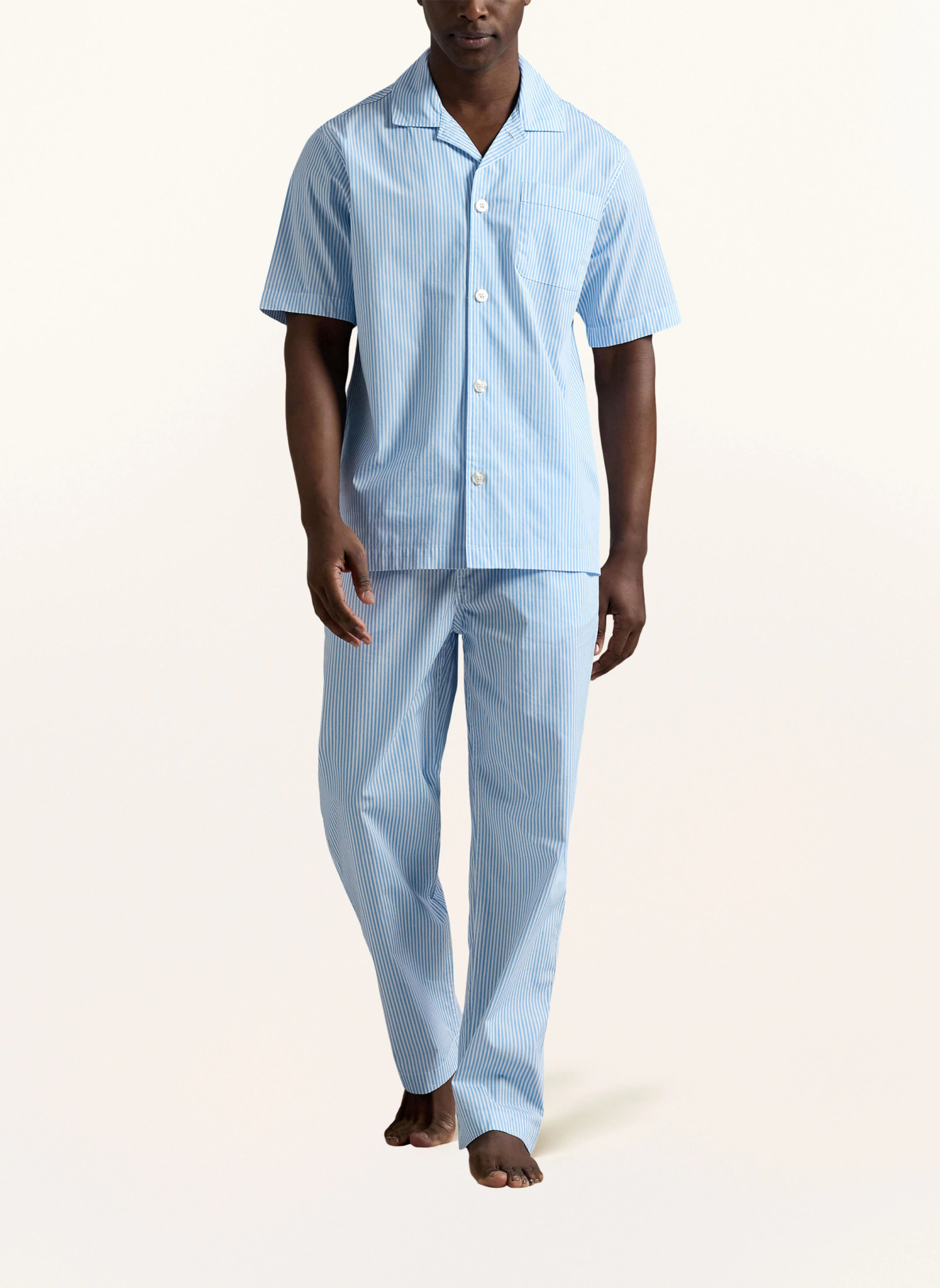 POLO RALPH LAUREN Schlafhose – HELLBLAU / WEISS
