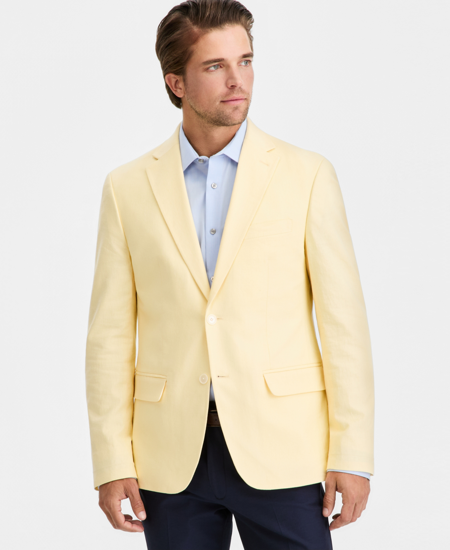 Tommy Hilfiger Men's Modern-Fit Linen Blend Blazer - LIGHT YELLOW