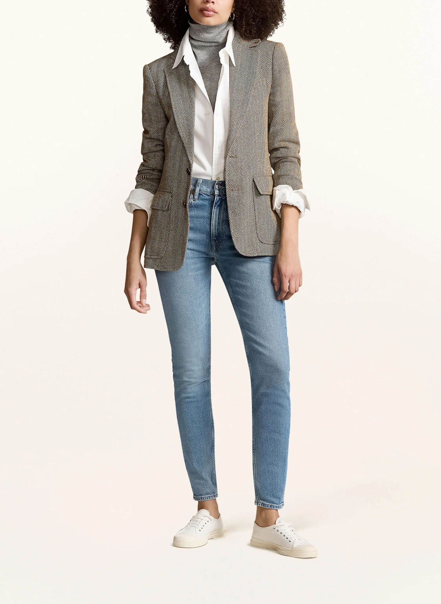 POLO RALPH LAUREN Blazer mit Leinen – BRAUN / DUNKELBRAUN