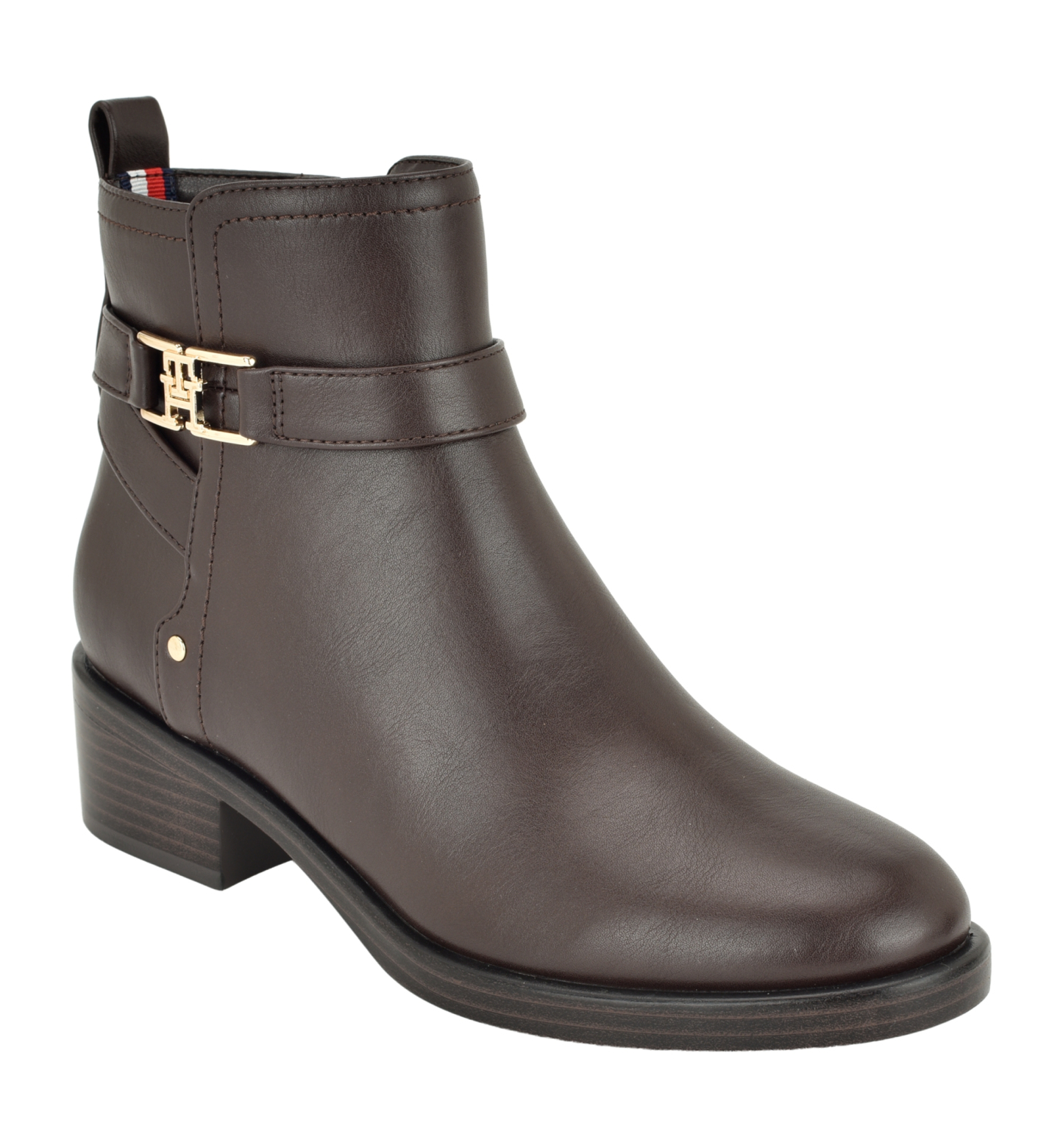 Tommy Hilfiger Women's Idala Ornamented Side Zip Booties - Dark Brown