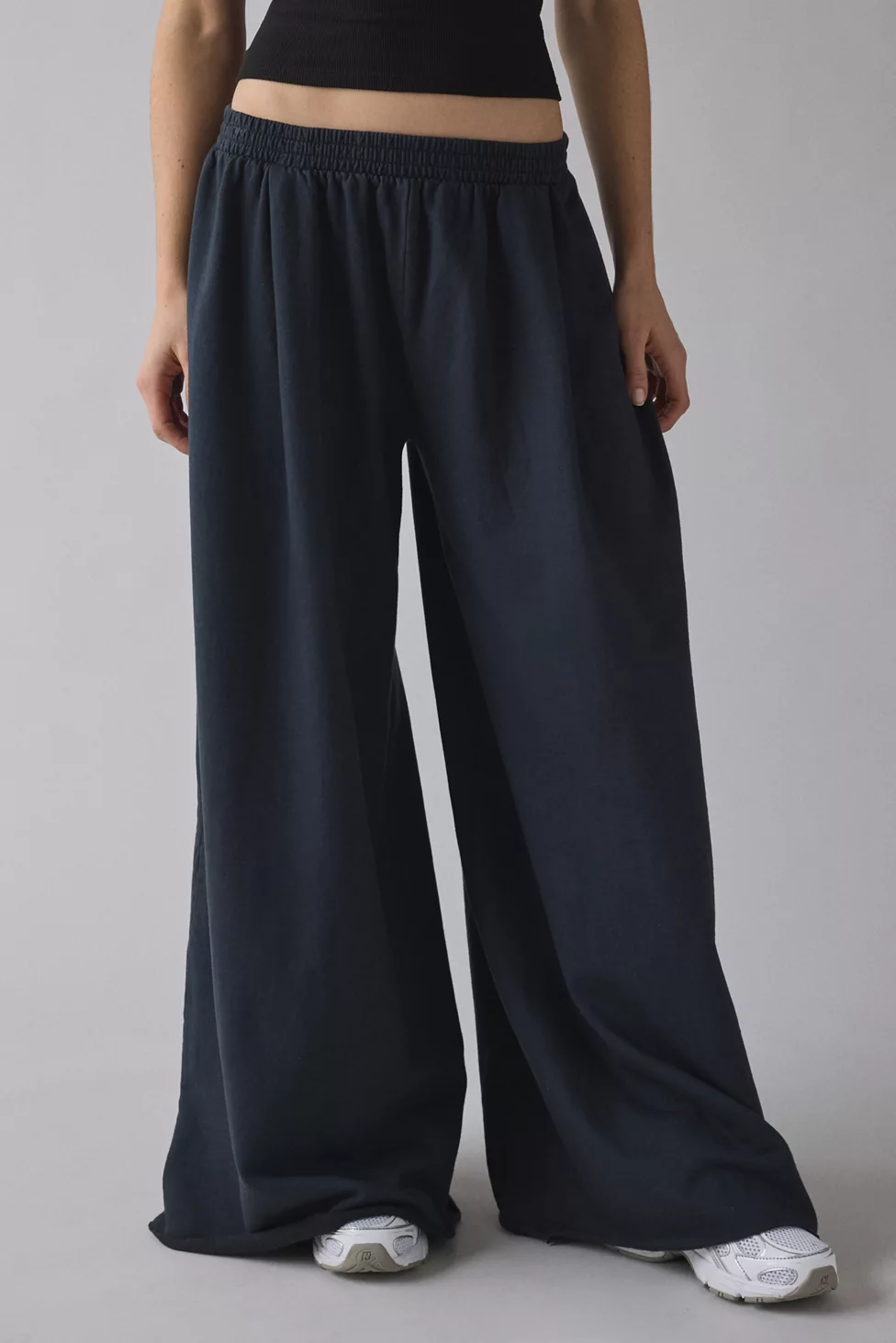 Out From Under Lived In Extreme Wide Leg Sweatpants - Washed Black