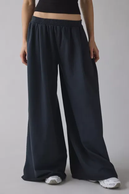 Out From Under Lived In Extreme Wide Leg Sweatpants - Washed Black