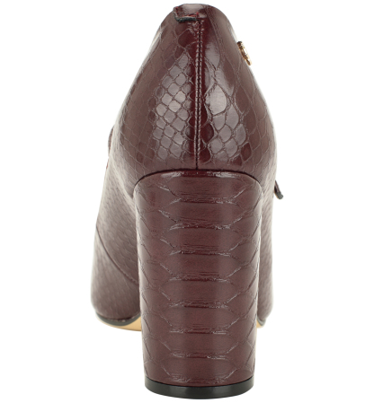 Tommy Hilfiger Women's Aveniz Mary Jane Block Heel Pump - Dark Red Snake