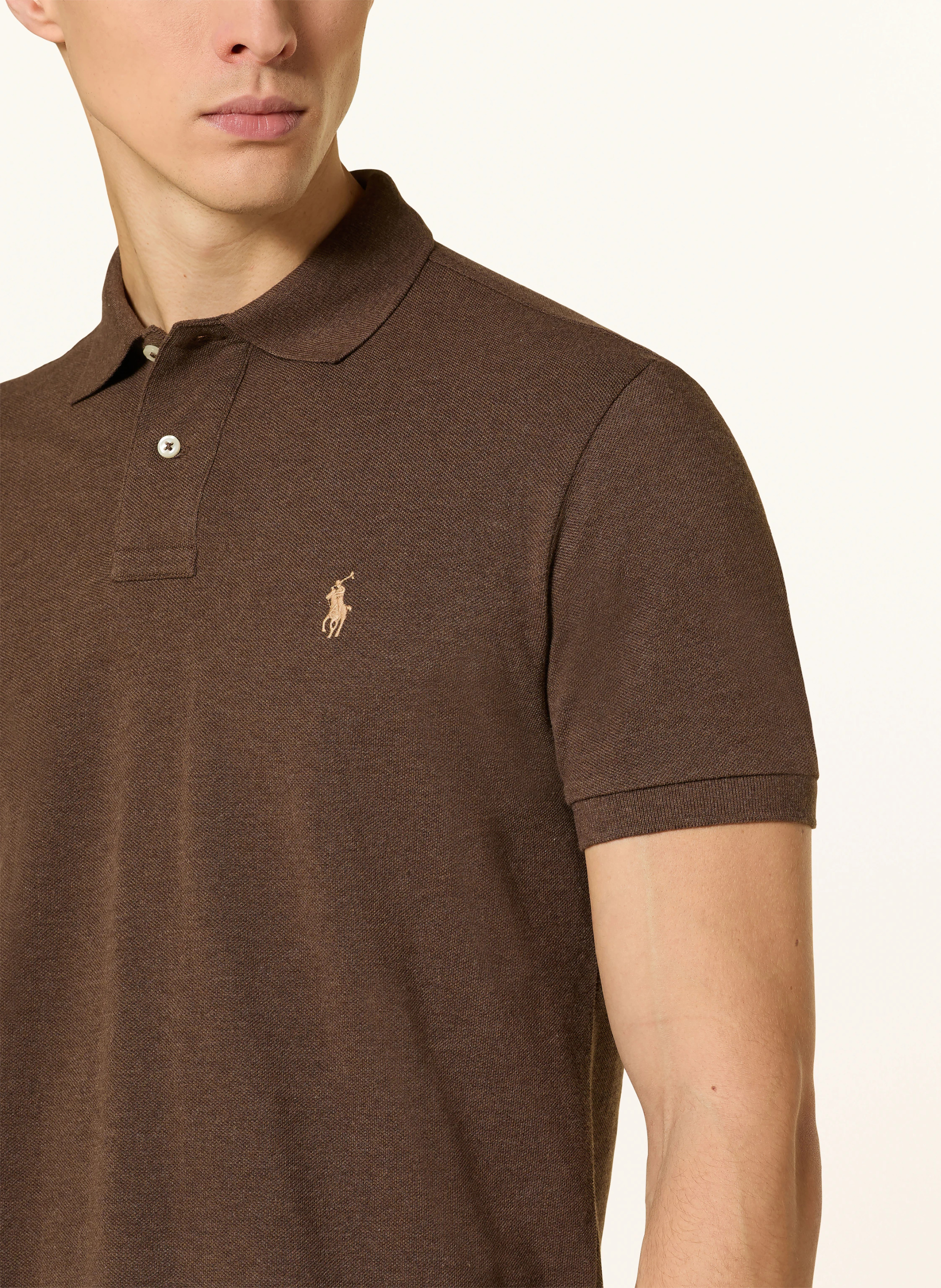 POLO RALPH LAUREN Piqué-Poloshirt Custom Slim Fit – DUNKELBRAUN (1)