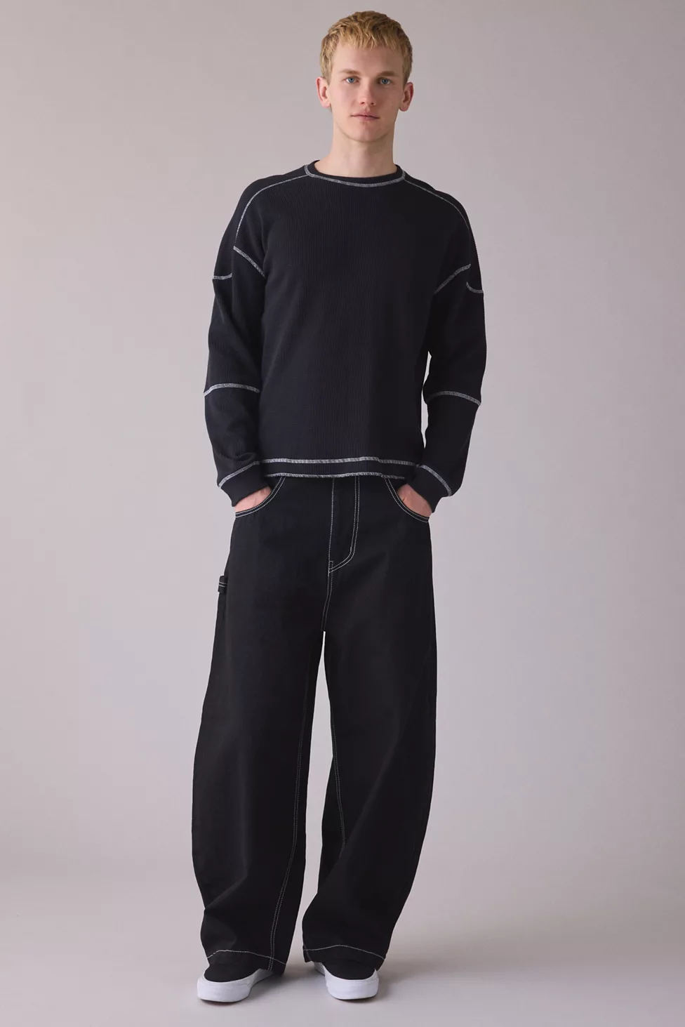 BDG Cocoon Fit Utility Jeans - Shiny Black Rinse