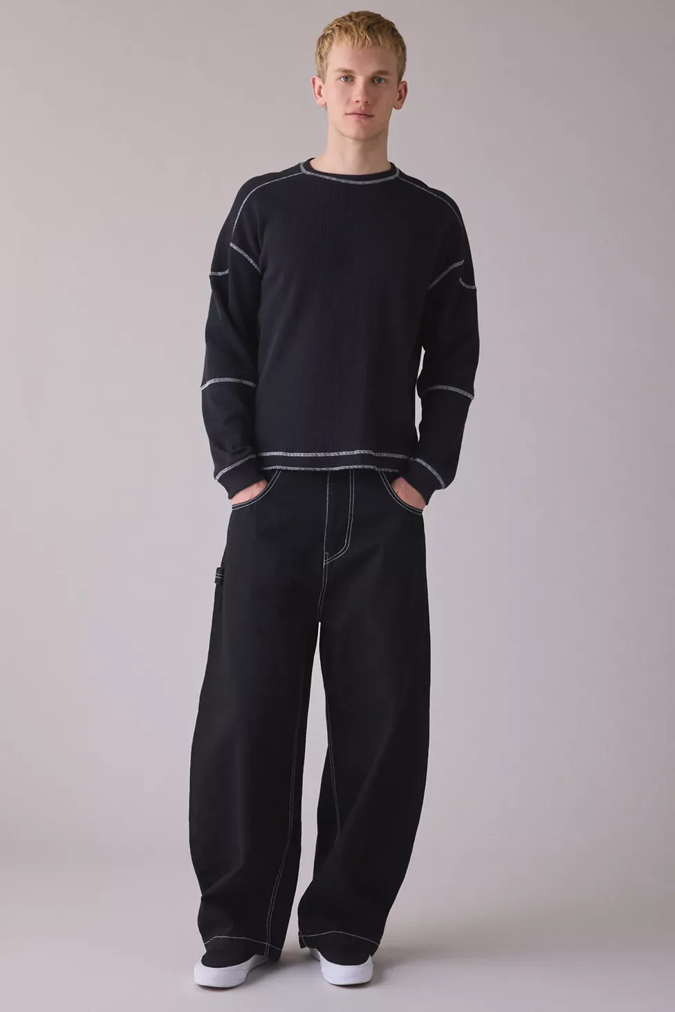 BDG Cocoon Fit Utility Jeans - Shiny Black Rinse