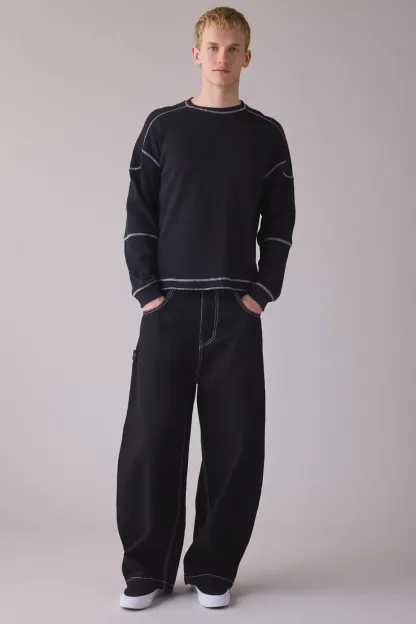 BDG Cocoon Fit Utility Jeans - Shiny Black Rinse
