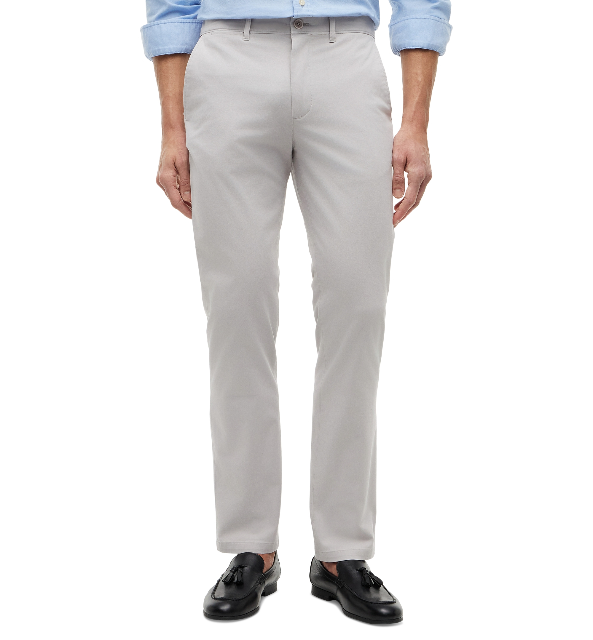 Tommy Hilfiger Men's Slim-Straight Fit Stretch Chino Pants - October Grey