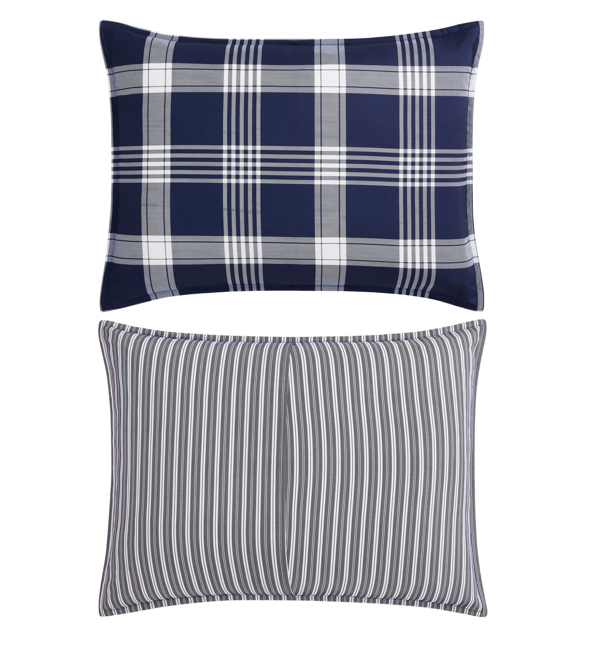 Tommy Hilfiger Huntingdon Plaid Washed Microfiber Comforter Sets - Core Navy