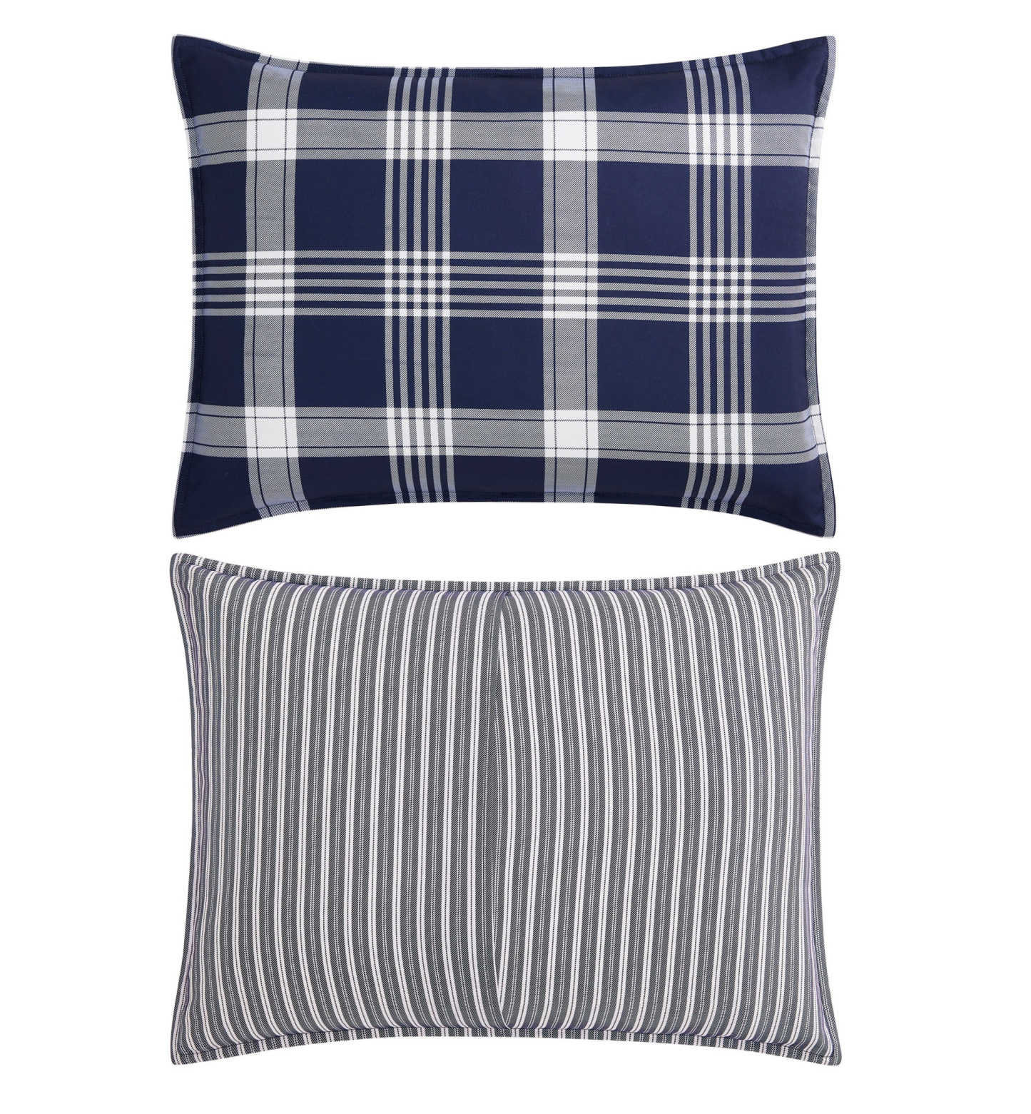 Tommy Hilfiger Huntingdon Plaid Washed Microfiber Comforter Sets - Core Navy