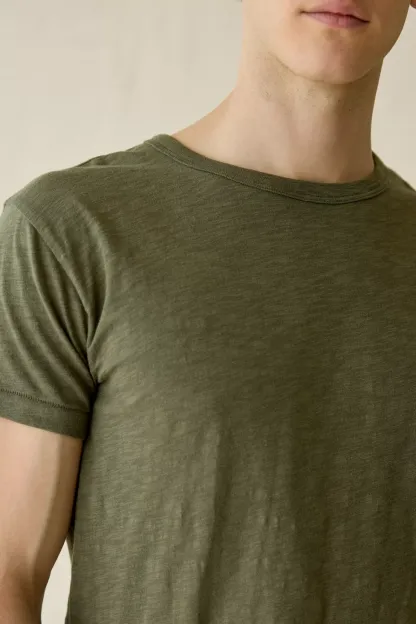 Standard Cloth Paco Slim Slub Cotton Tee - Green