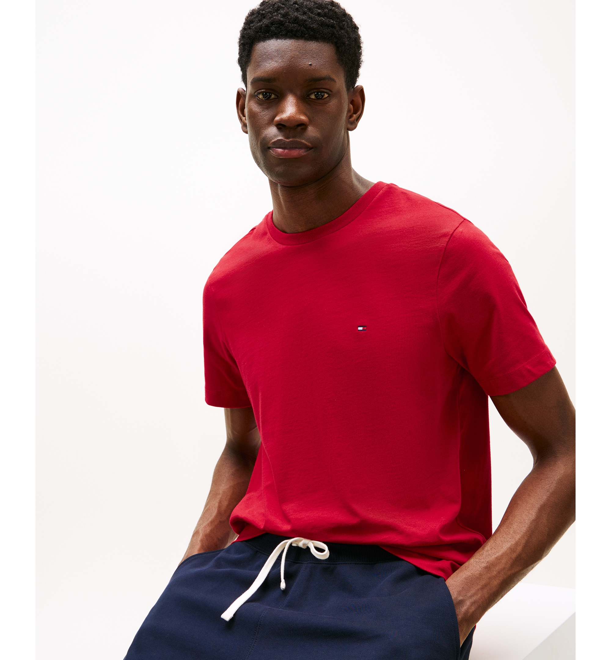 Tommy Hilfiger Men's Essential Regular-Fit T-Shirt - Medium Red
