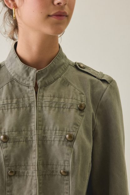 BDG Cate Cotton Band Jacket - Olive