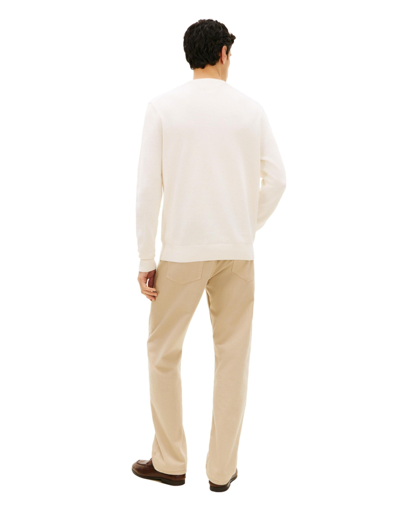 Tommy Hilfiger Men's Essential Texture Cotton Crewneck Sweater - Ivory Petal