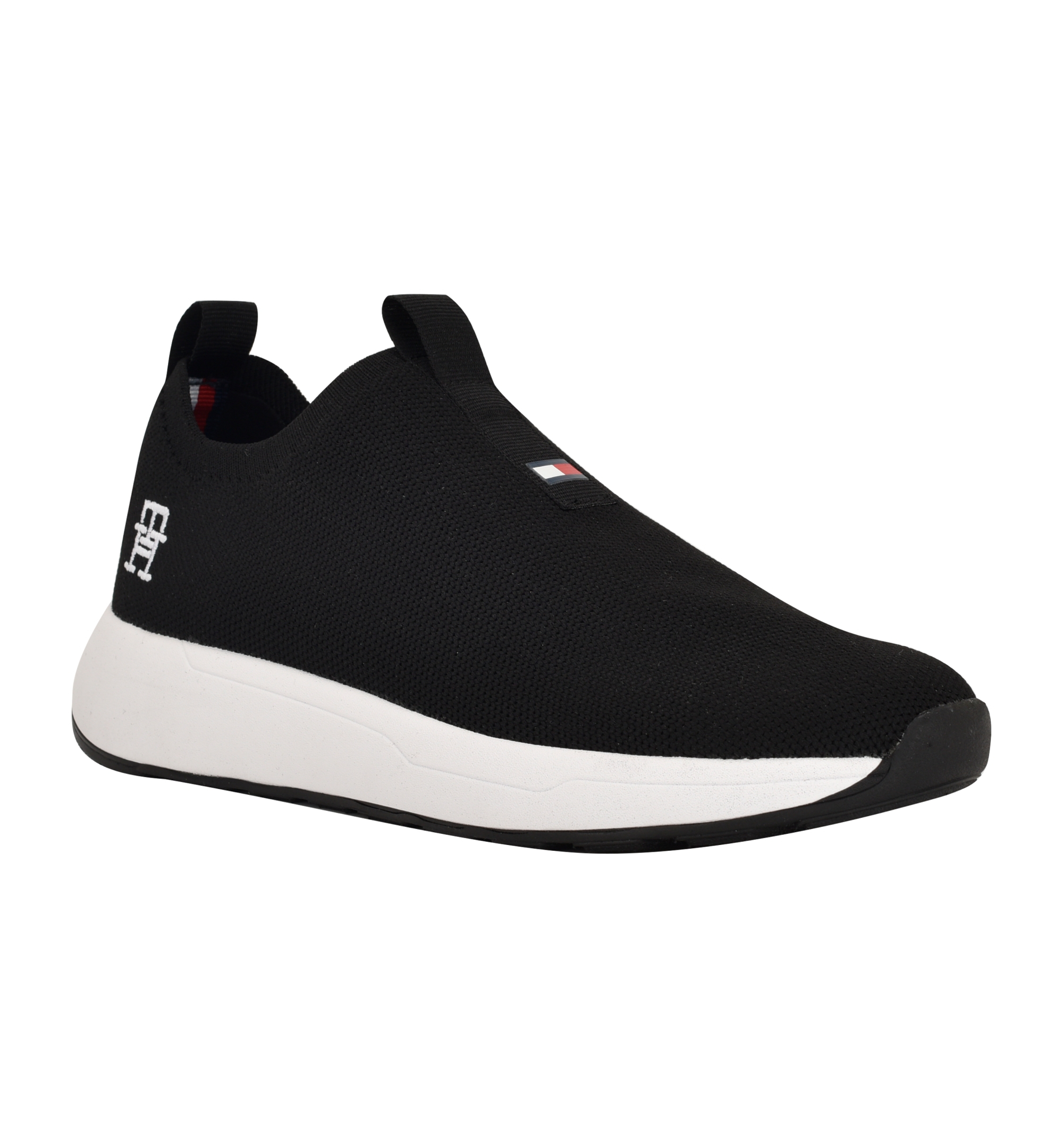 Tommy Hilfiger Women's Ada Lightweight Knit Slip-On Sneakers - Black/White