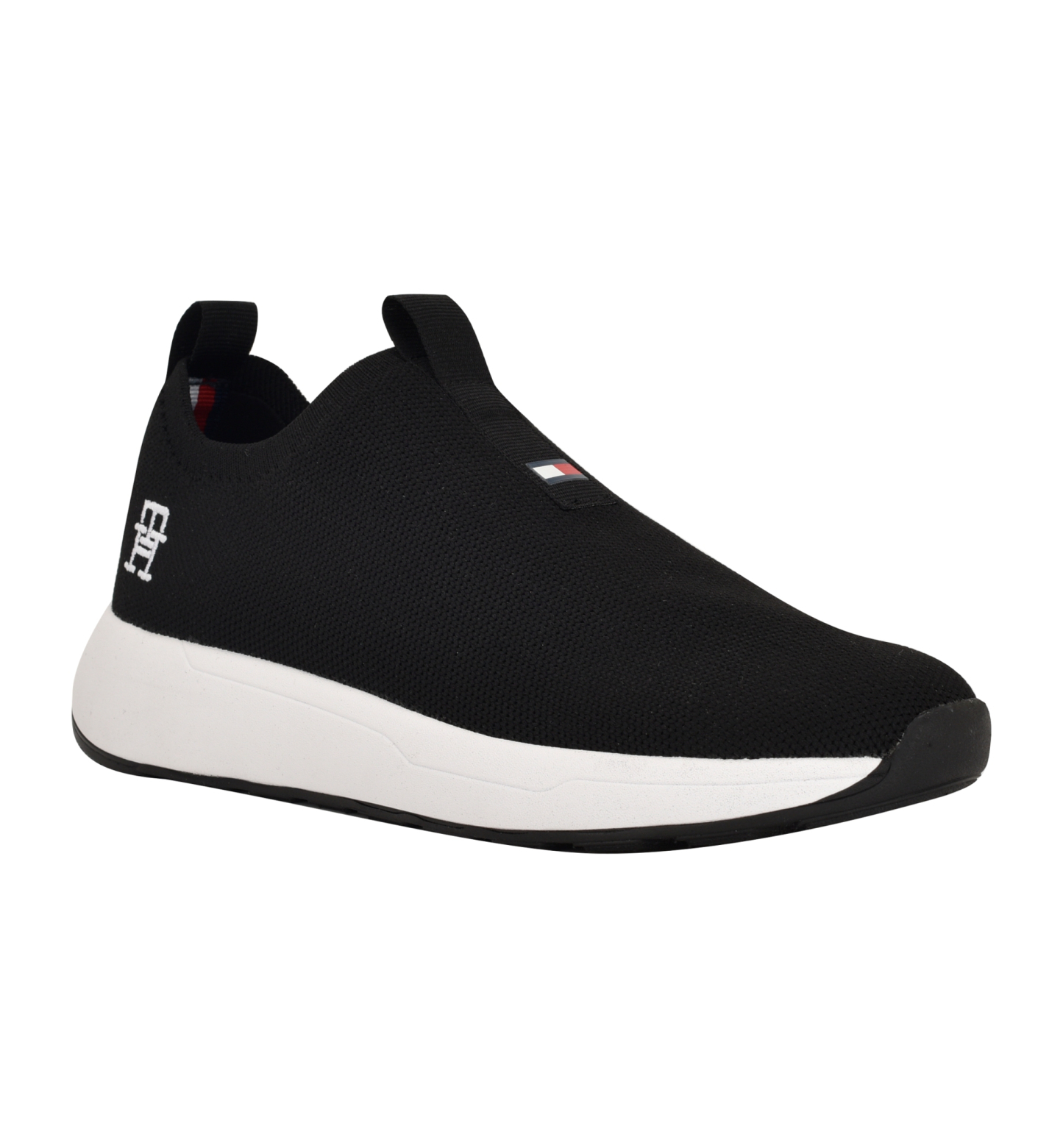 Tommy Hilfiger Women's Ada Lightweight Knit Slip-On Sneakers - Black/White