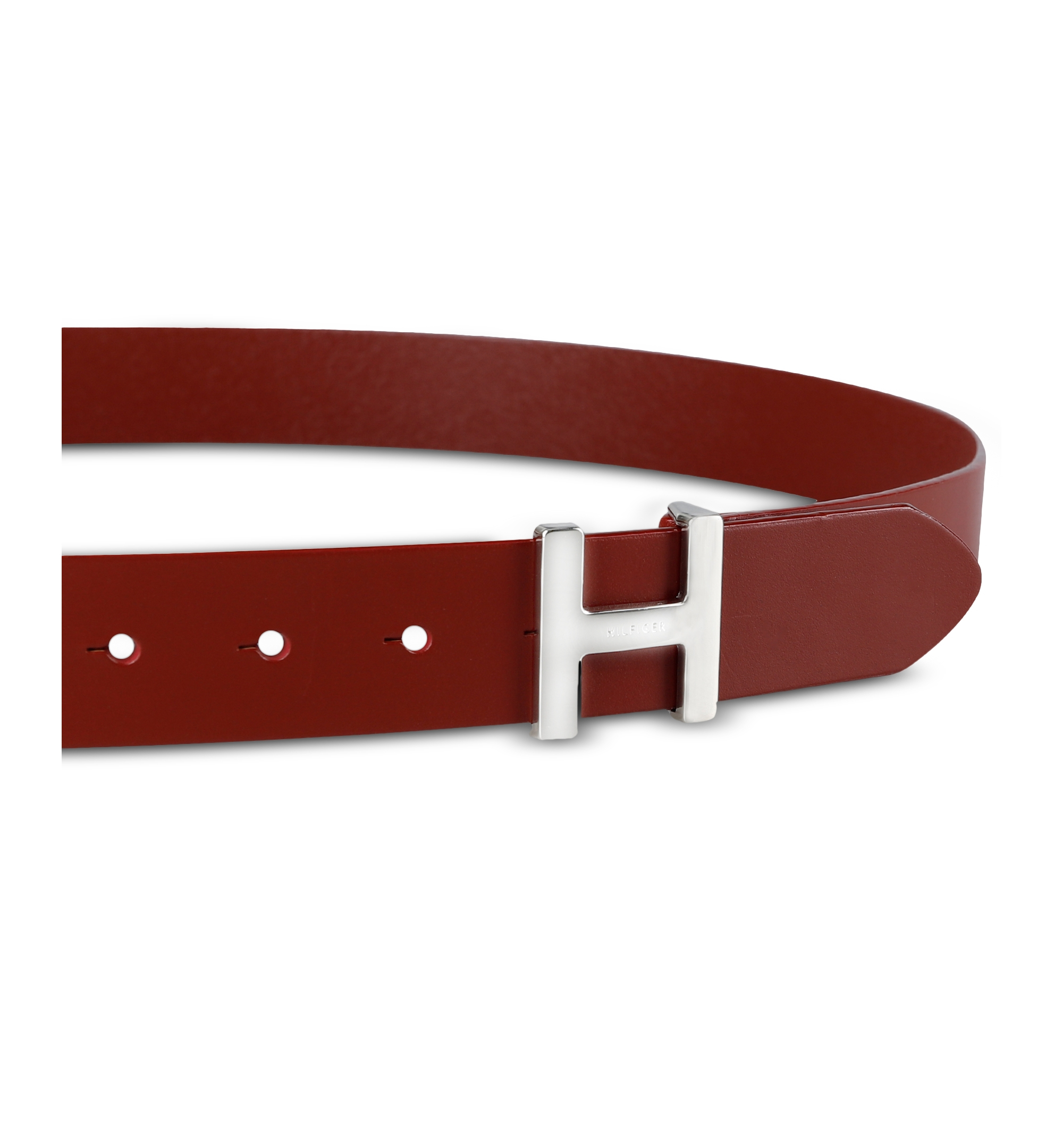 Tommy Hilfiger Women's H Monogram Buckle Belt - Red