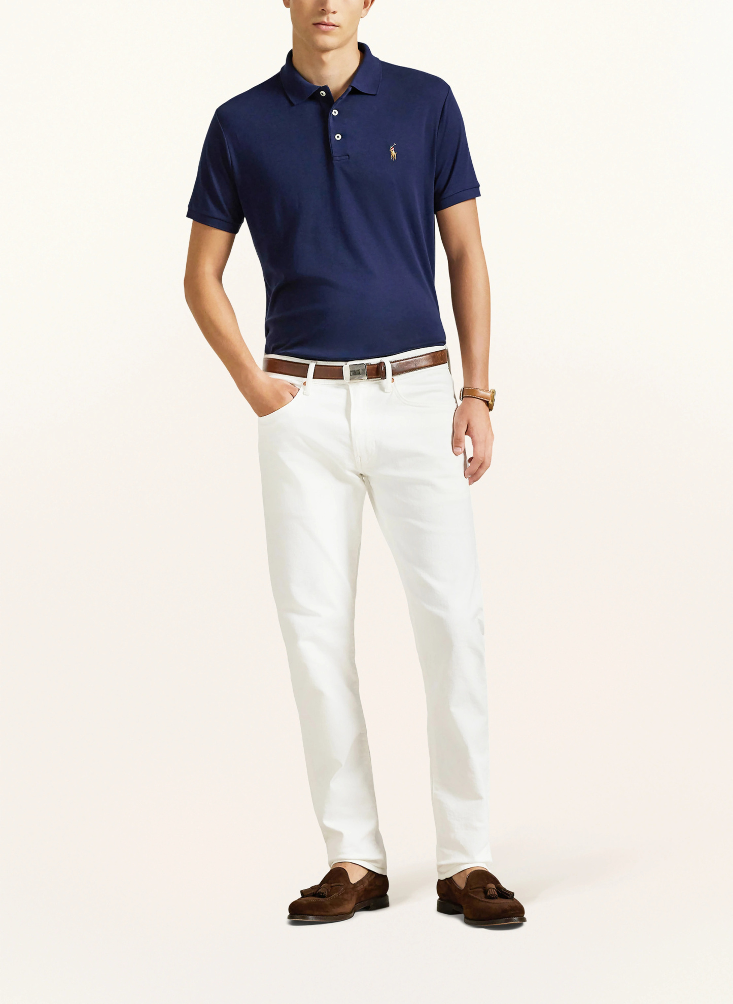 POLO RALPH LAUREN Jersey-Poloshirt Custom Slim Fit – DUNKELBLAU