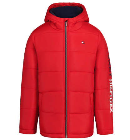 Tommy Hilfiger Boys' 8-20 Logo Puffer Jacket - Scarlet Sage