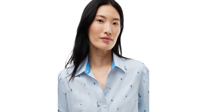 Tommy Hilfiger Women's Floral-Print Puff-Sleeve Short-Sleeve Mini Dress - Ditsy Floral Ithaca Copenhagen Blue