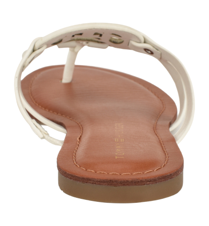 Tommy Hilfiger Women's Lerriz Logo Flat Thong Slide Sandals - White