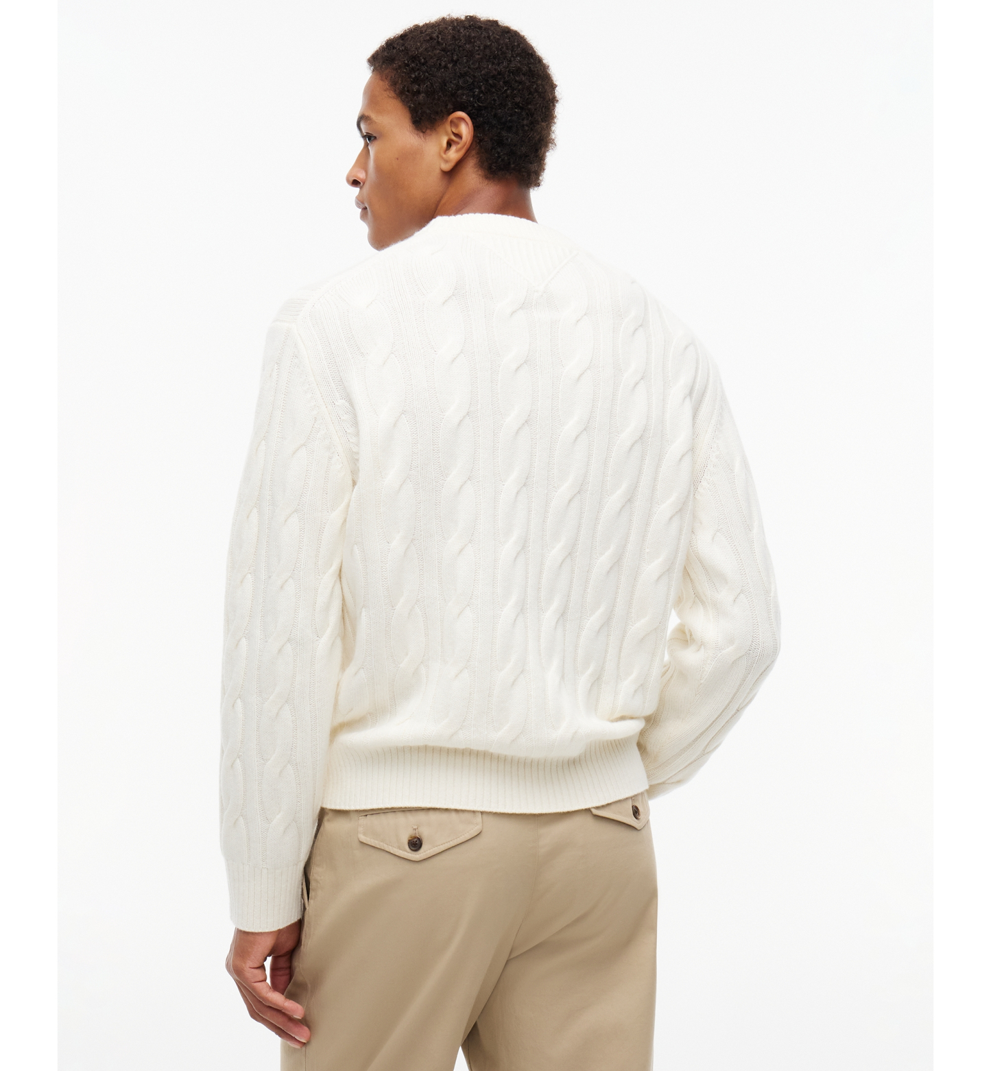 Tommy Hilfiger Men's American Icons Cable-Knit Graphic Crewneck Lambswool Sweater, Macy’s Exclusive - Ivory