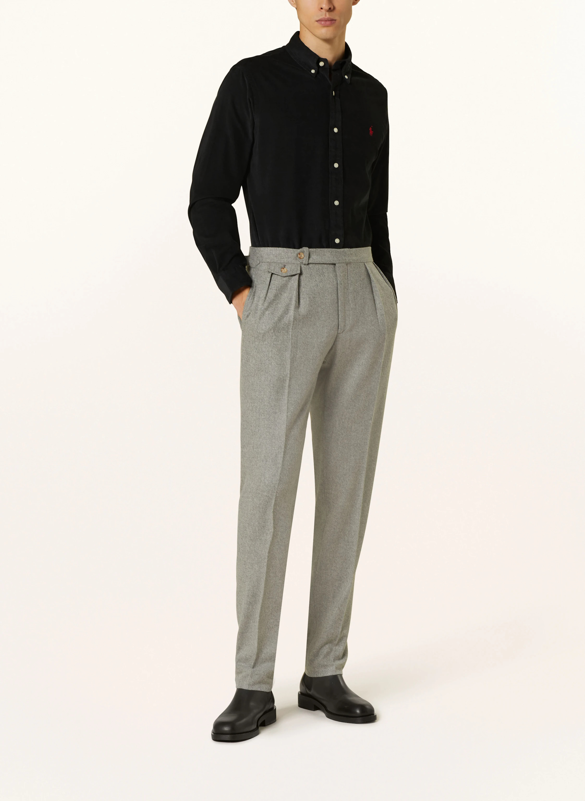 POLO RALPH LAUREN Cordhemd Custom Fit – SCHWARZ