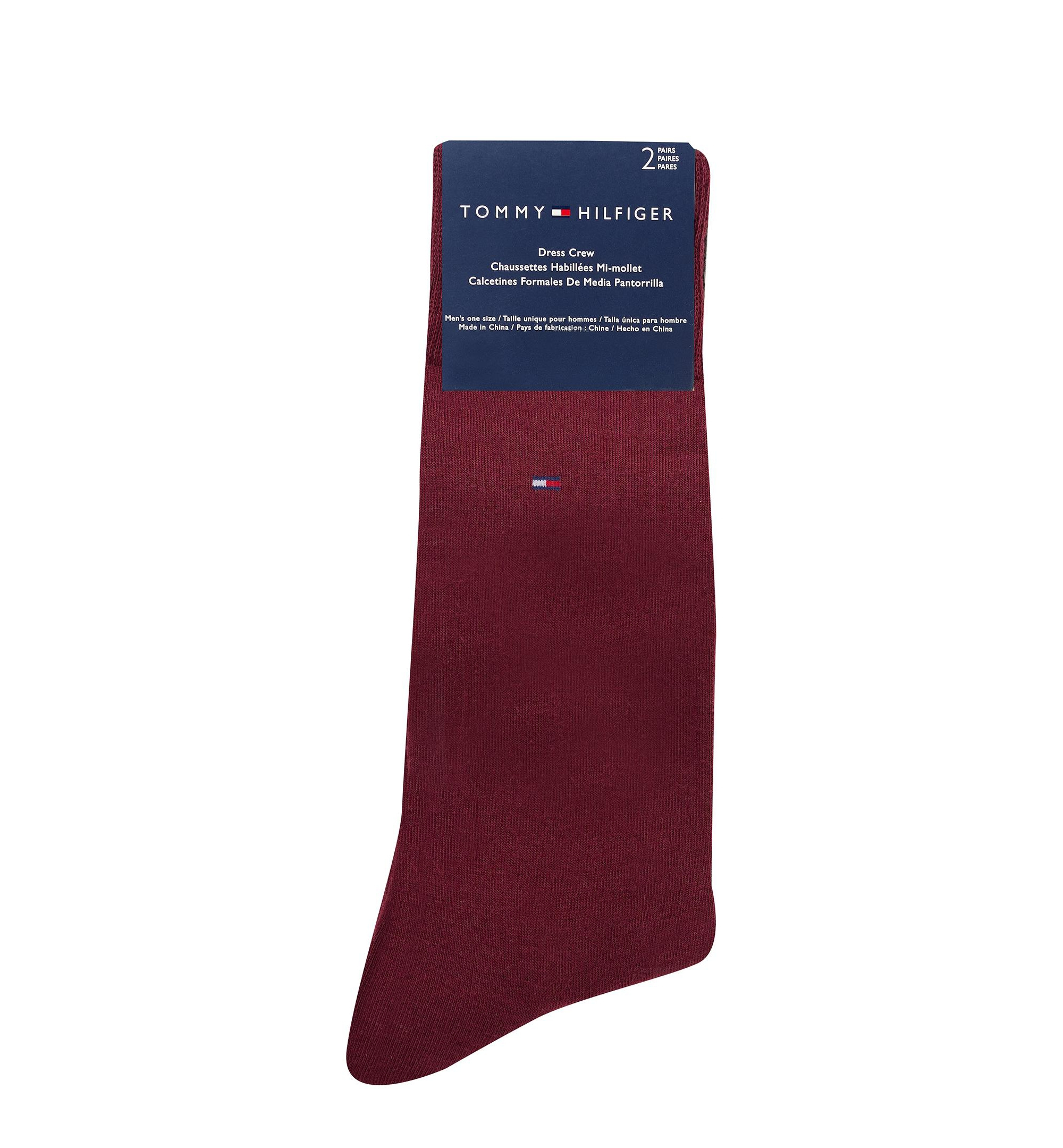 Tommy Hilfiger Men's Solid Dress Socks, 2-Pack - Burgundy/Black
