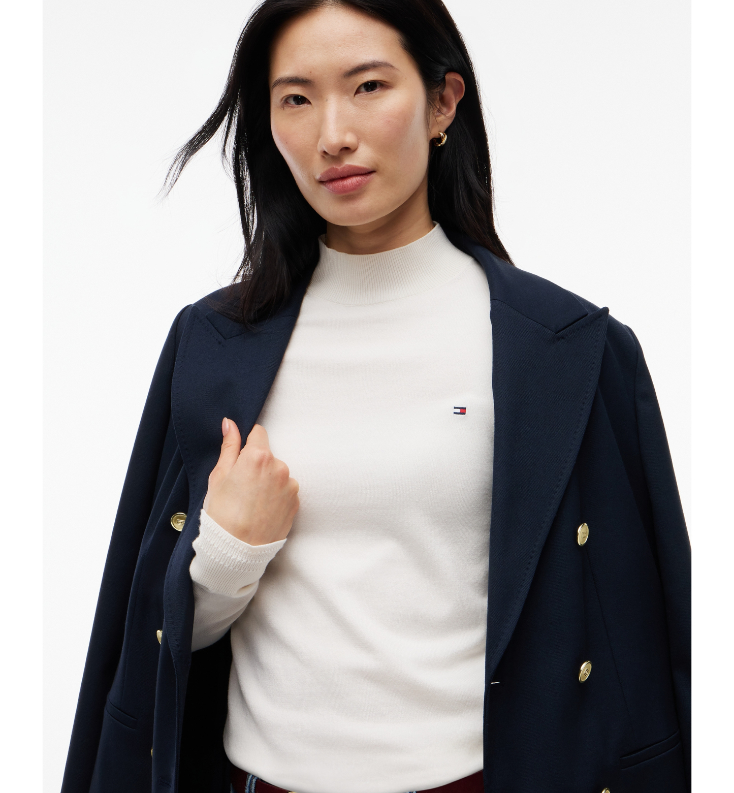 Tommy Hilfiger Women's Mock Neck Long-Sleeve Slim-Fit Sweater - Ivory Petal