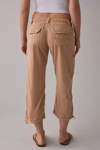 BDG Sidekick Crop Cotton Utility Pants - Peach