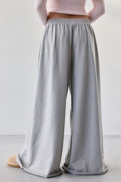 Out From Under Lived In Extreme Wide Leg Sweatpants - Light Grey