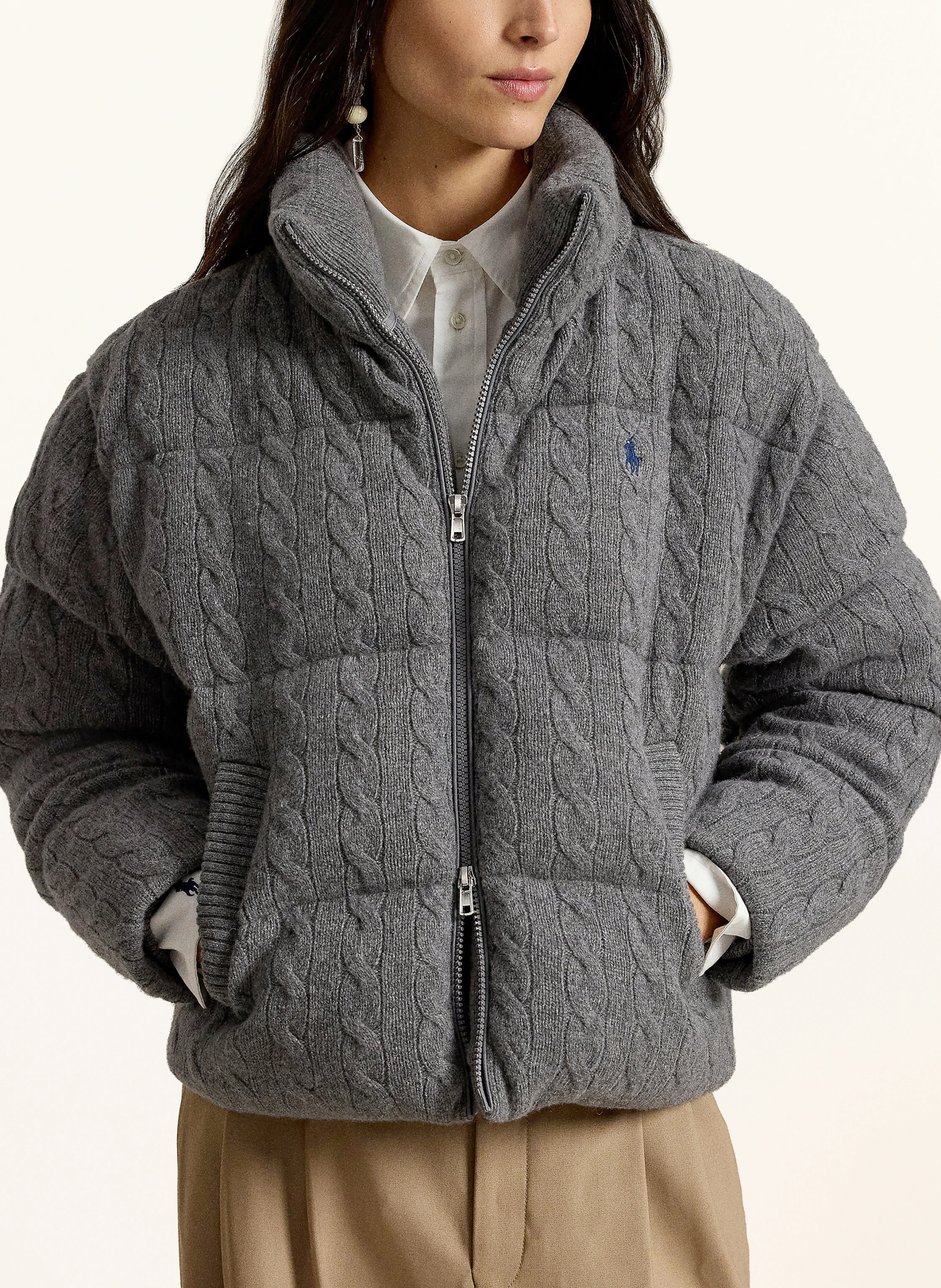 POLO RALPH LAUREN Steppjacke – GRAU / DUNKELBLAU