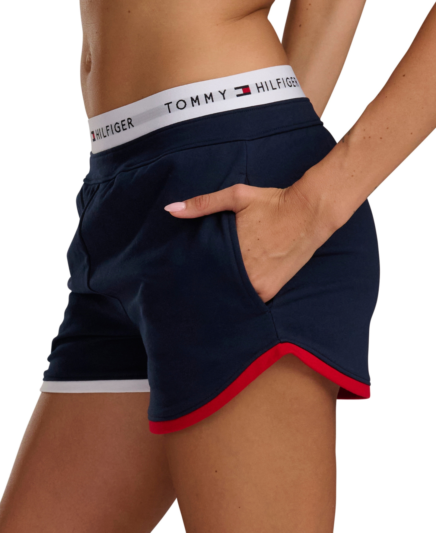 Tommy Hilfiger Women's Mid-Rise French Terry Boxer Shorts, 3" Inseam - Sky Captain