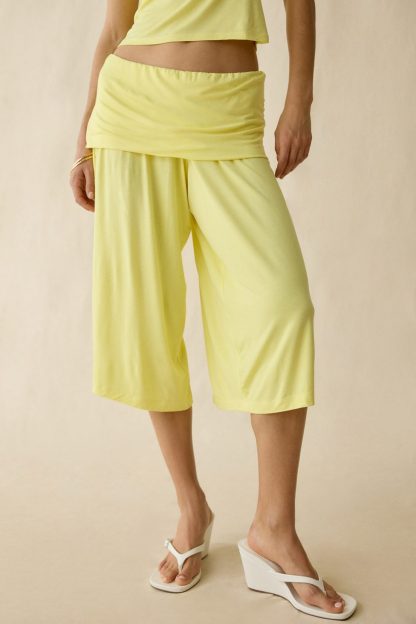 Out From Under Poolside Cool Jersey Knit Capri 2-Piece Set - Yellow