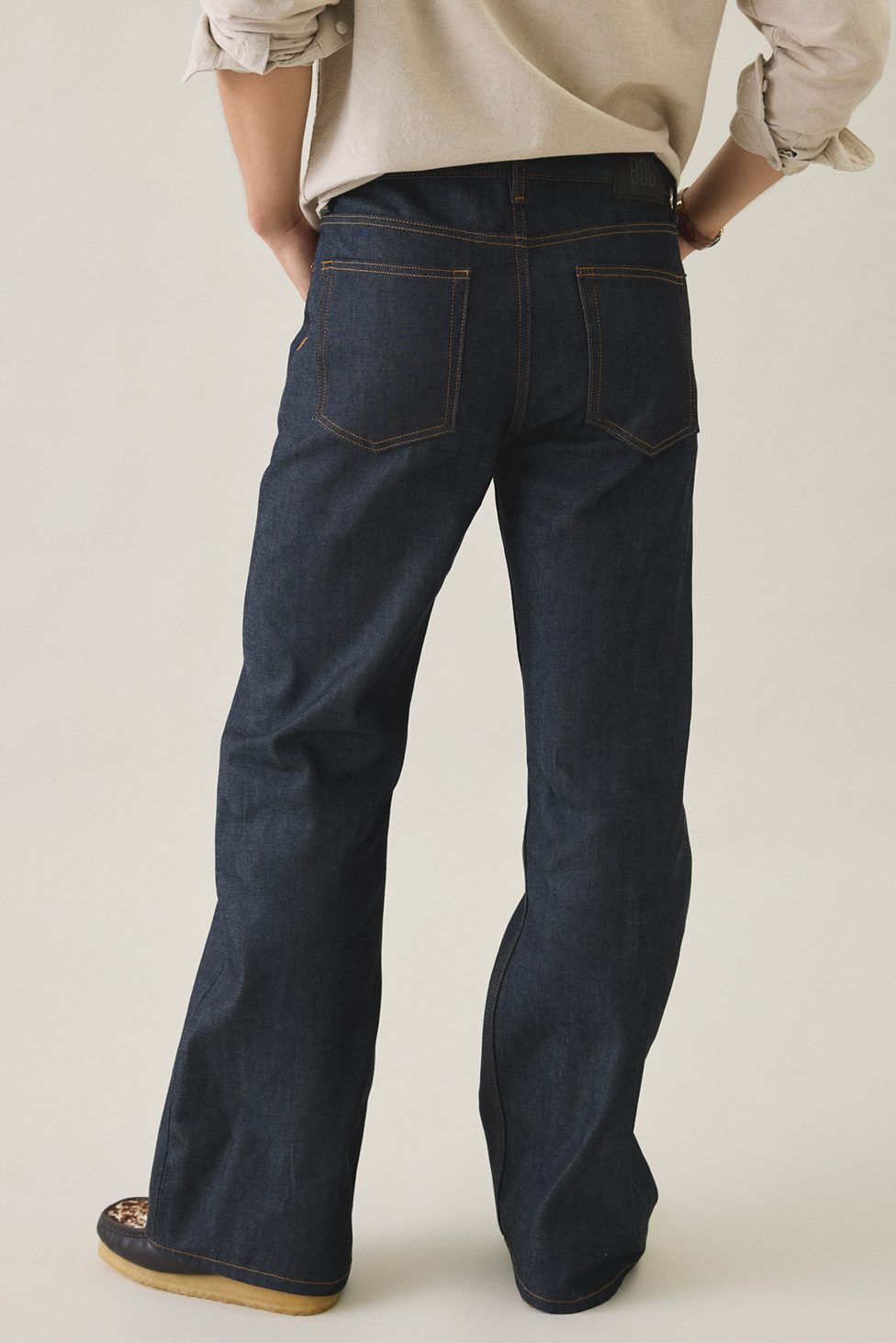 BDG Slacker Premium Selvedge Relaxed Flare Jeans - Vintage Denim Dark