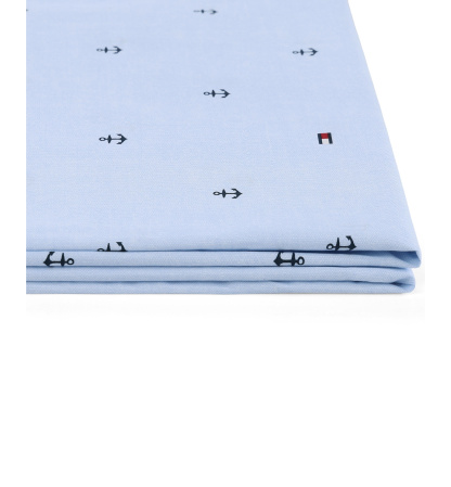 Tommy Hilfiger Printed 200-Thread Count Cotton Percale Sheet Set - Anchor, Flag Pale Blue