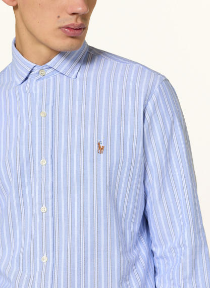 POLO RALPH LAUREN Oxfordhemd Custom Fit – HELLBLAU / WEISS / GRAU