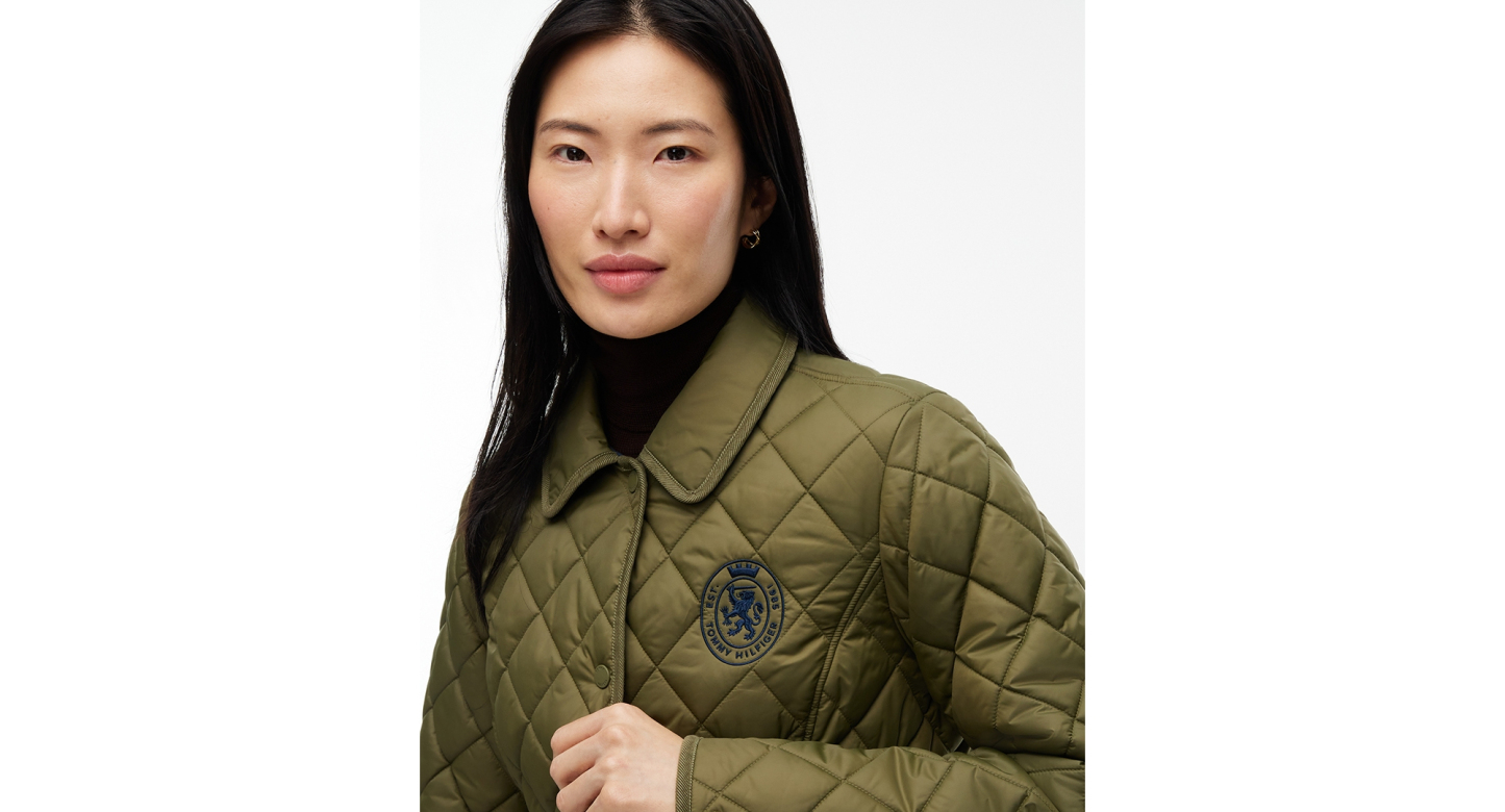 Tommy Hilfiger Women's Crest Quilted Barn Jacket - Utility Olive