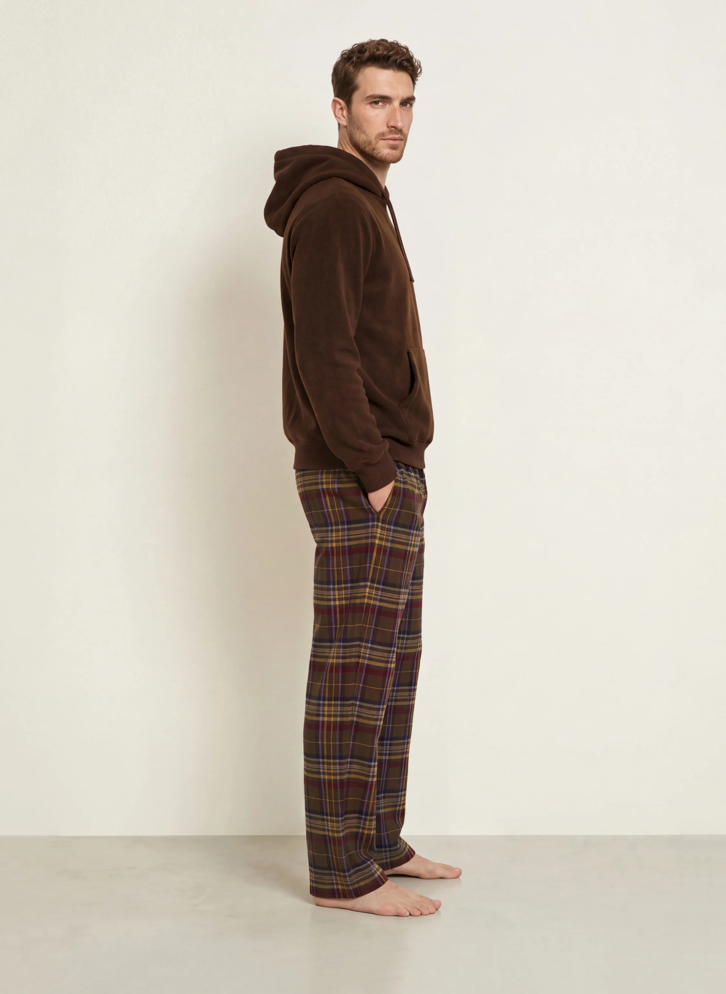 POLO RALPH LAUREN Lounge-Hose aus Flanell – BRAUN / HELLBRAUN / LILA