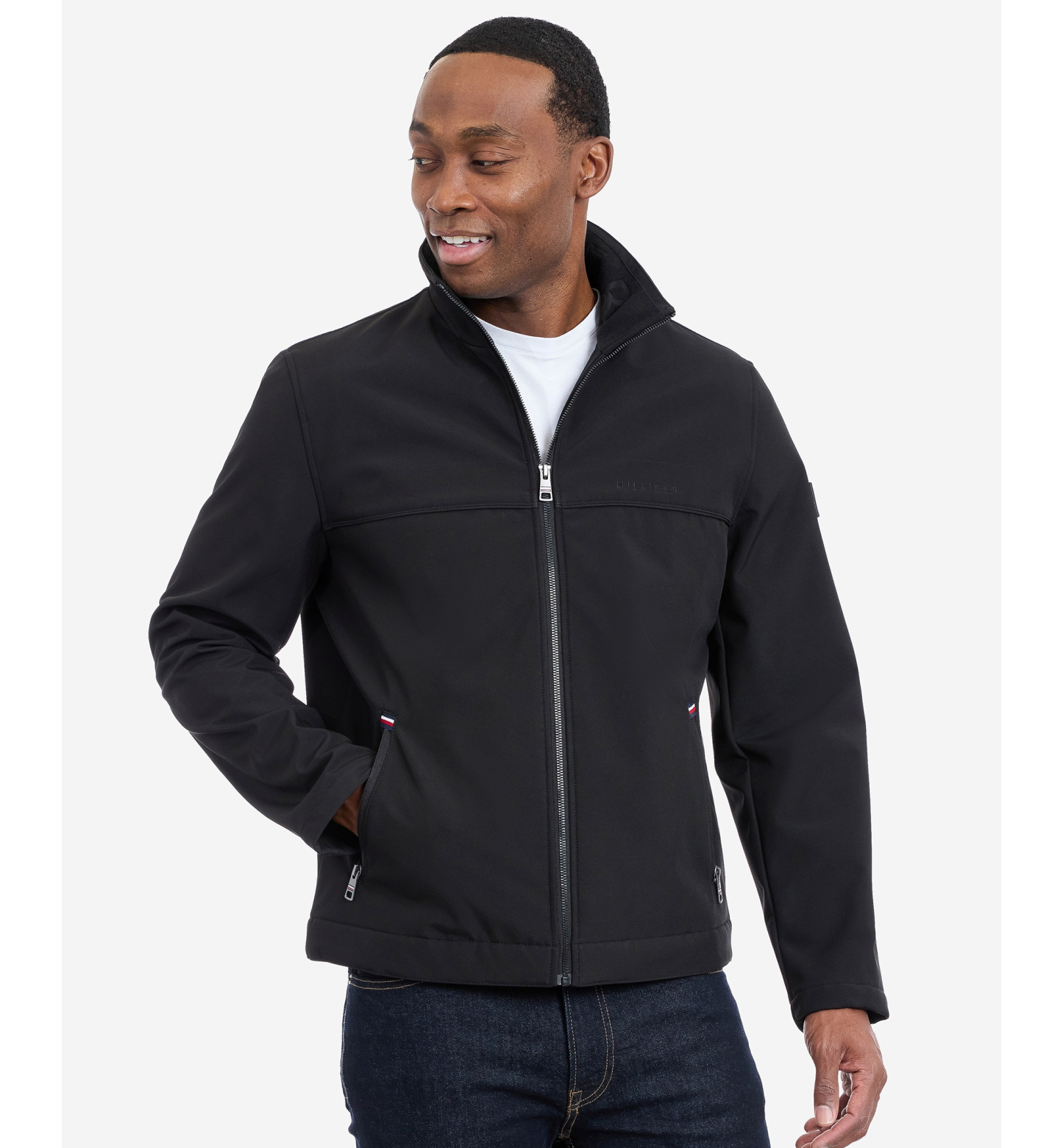 Tommy Hilfiger Men's Softshell Hipster Long-Sleeve Jacket - Black