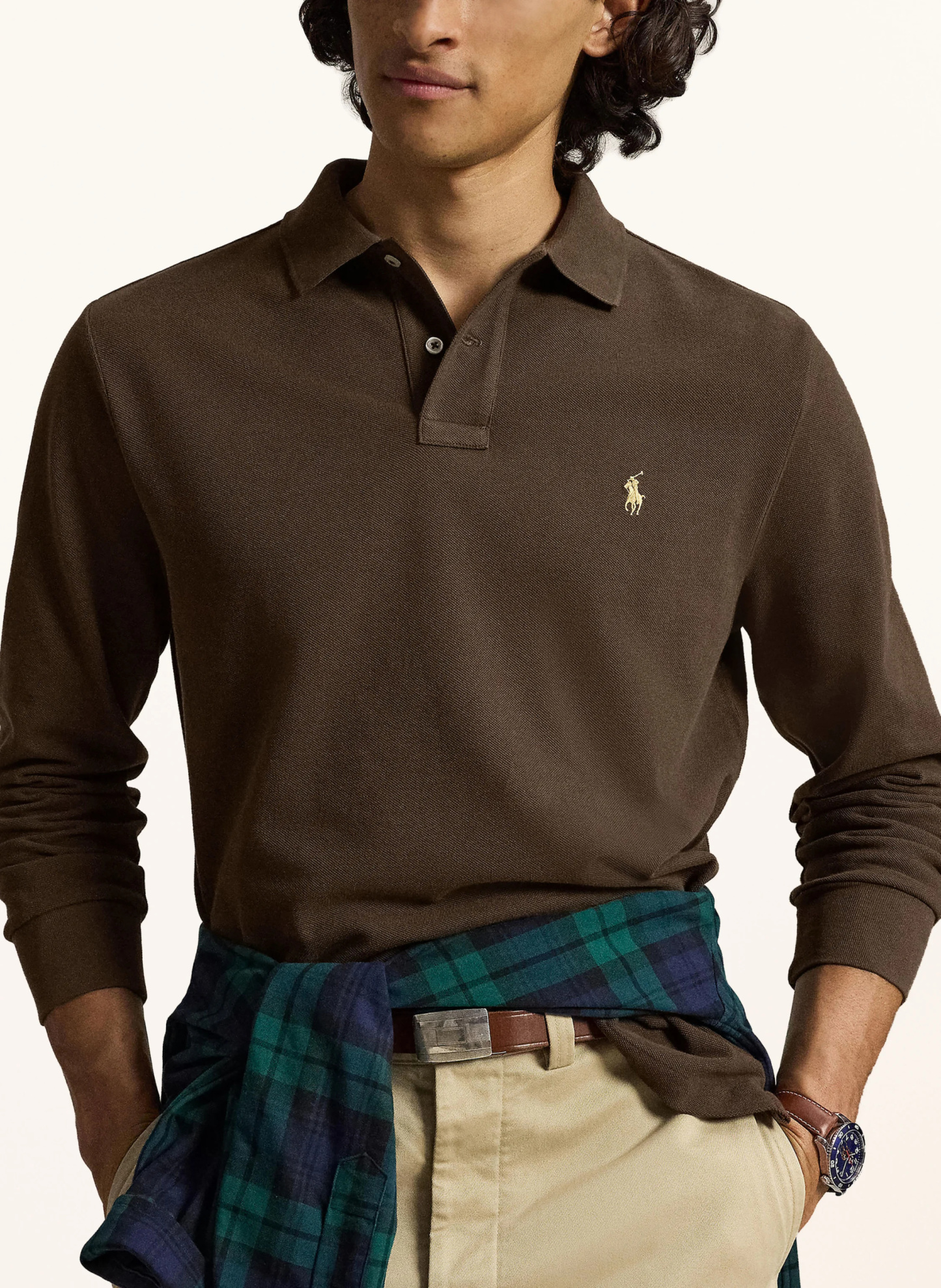 POLO RALPH LAUREN Piqué-Poloshirt Custom Slim Fit – DUNKELBRAUN (1)