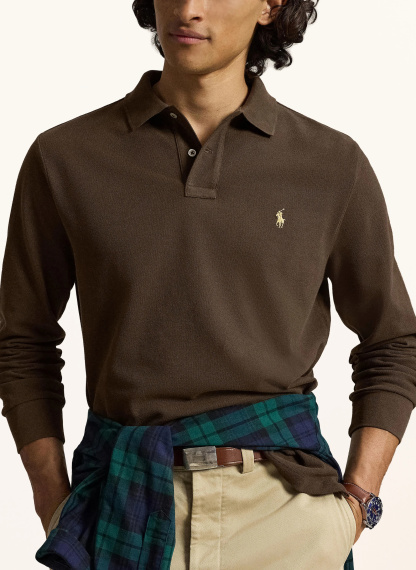 POLO RALPH LAUREN Piqué-Poloshirt Custom Slim Fit – DUNKELBRAUN (1)