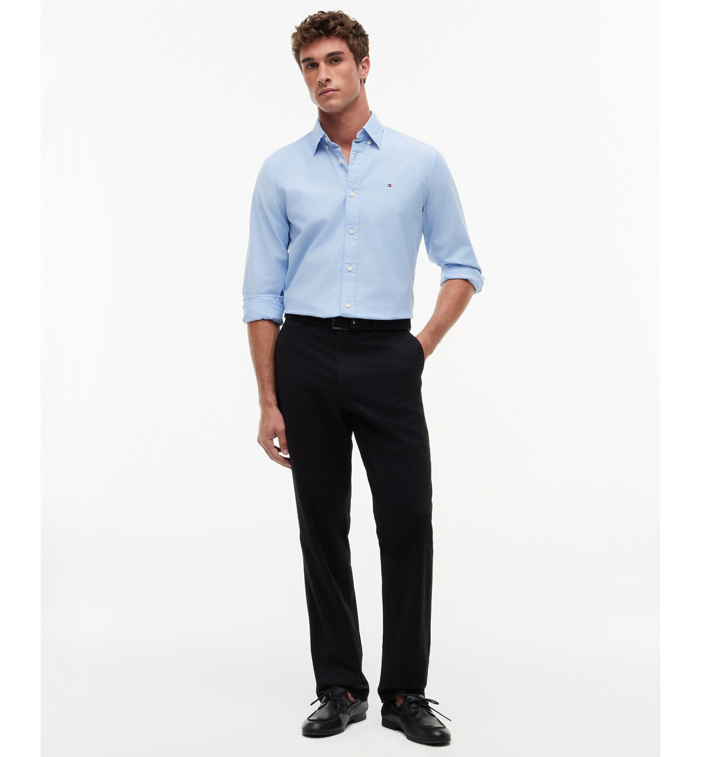 Tommy Hilfiger Men's Regular-Straight Fit Stretch Chino Pants - Black