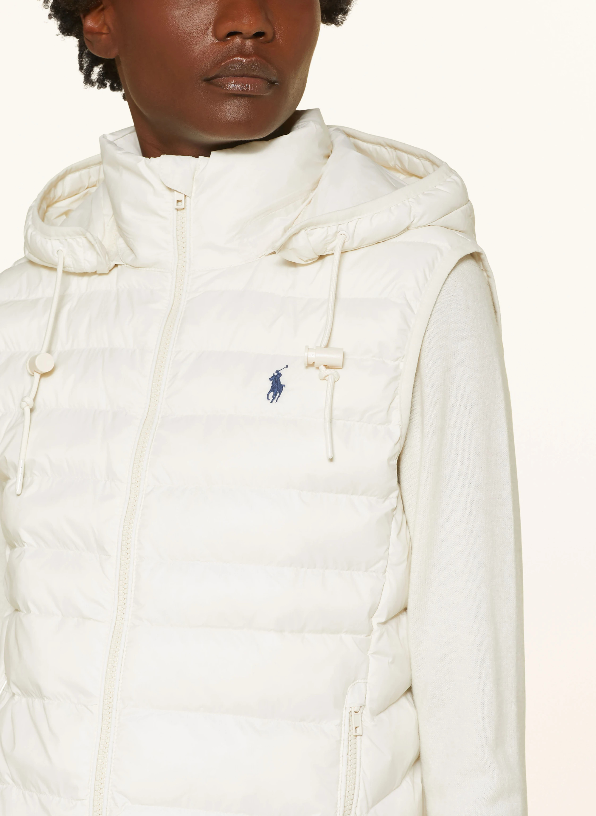 POLO RALPH LAUREN Steppweste mit abnehmbarer Kapuze – CREME
