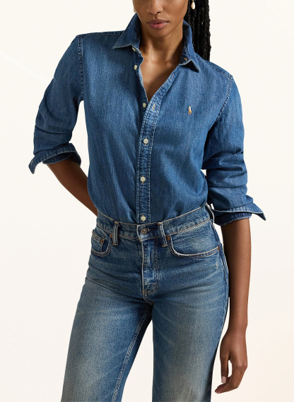POLO RALPH LAUREN Hemdbluse in Jeansoptik – BLAU