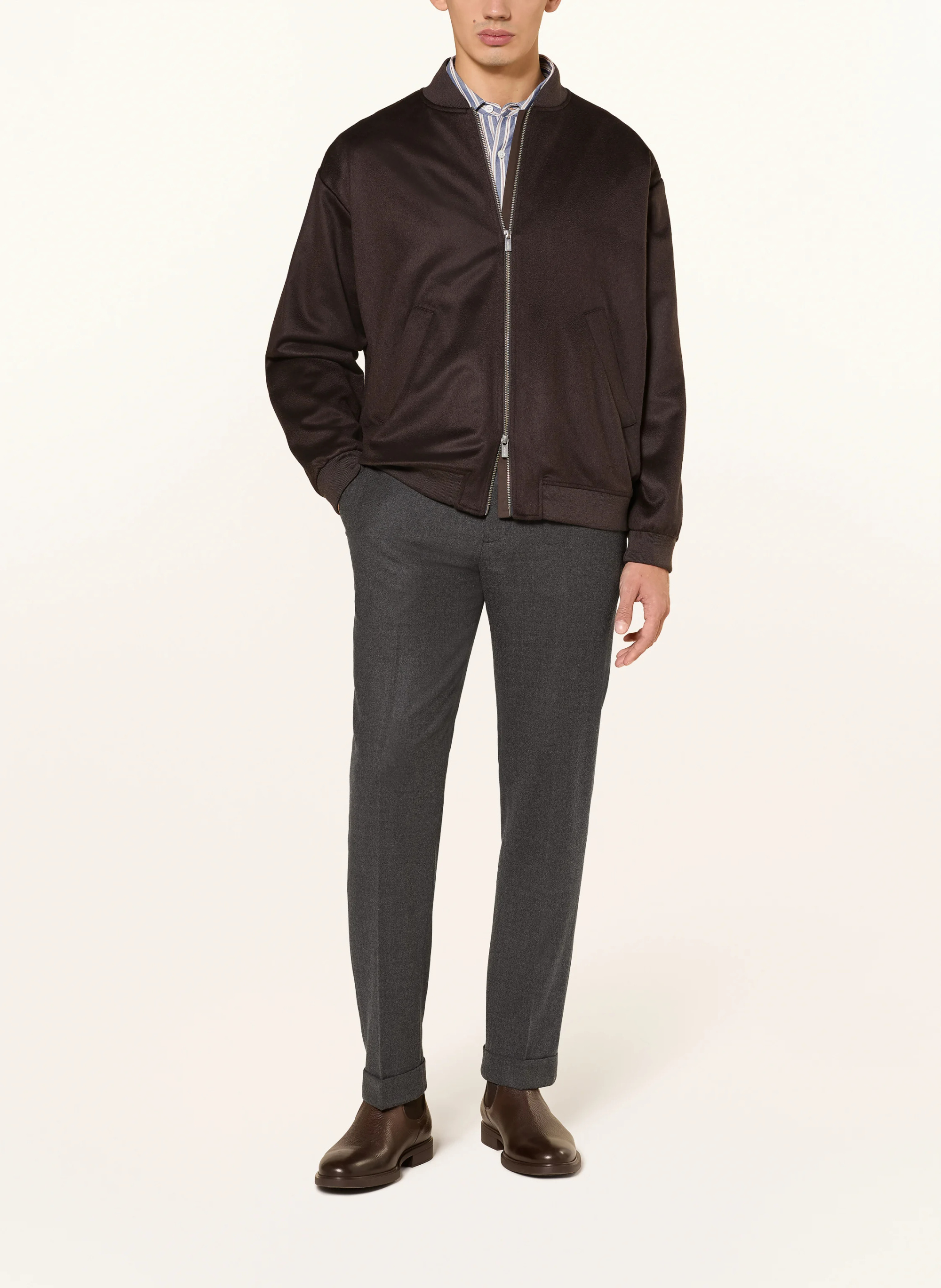 POLO RALPH LAUREN Flanellhose Regular Fit – GRAU