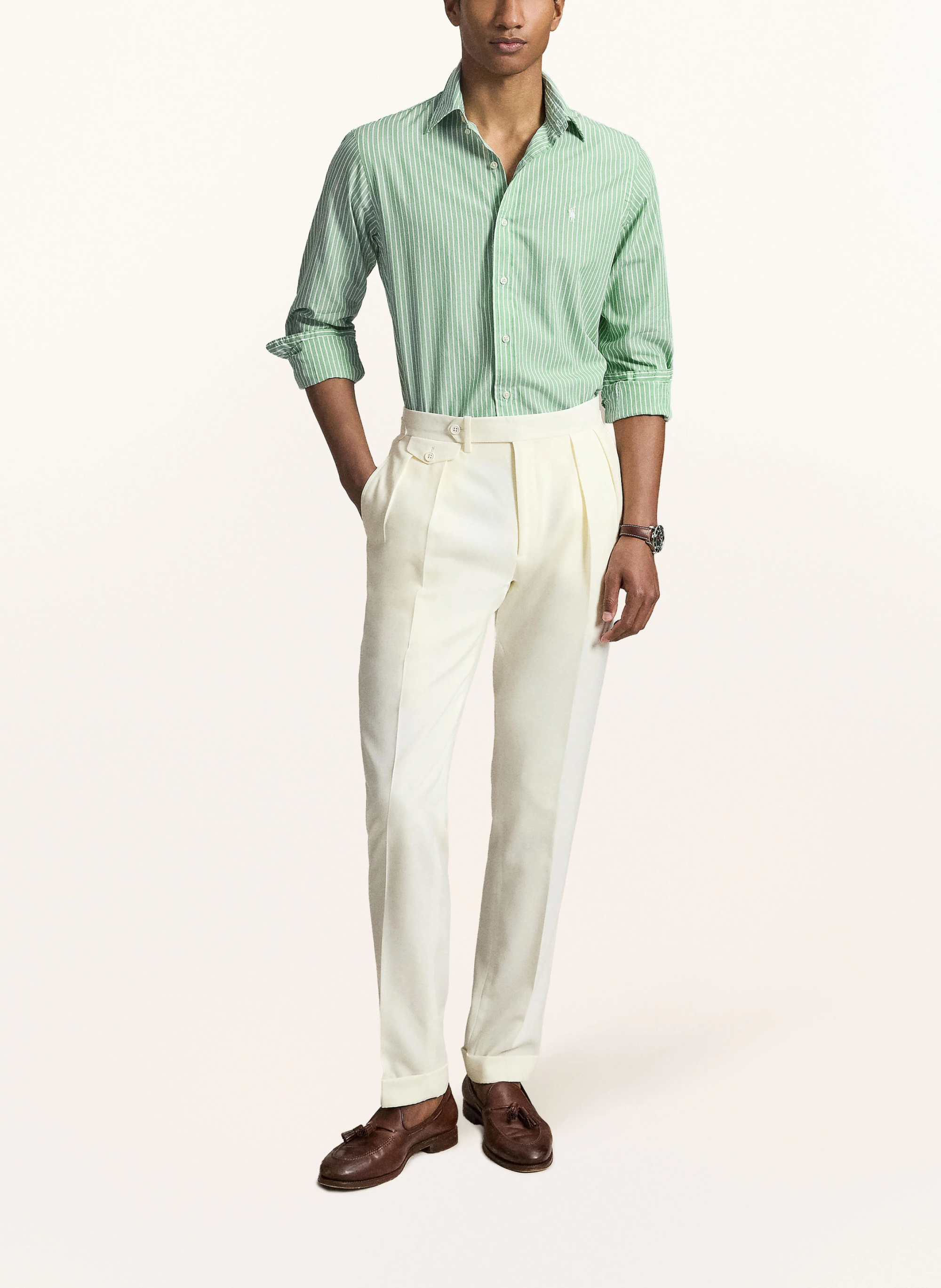 POLO RALPH LAUREN Hemd Custom Fit – MINT / WEISS