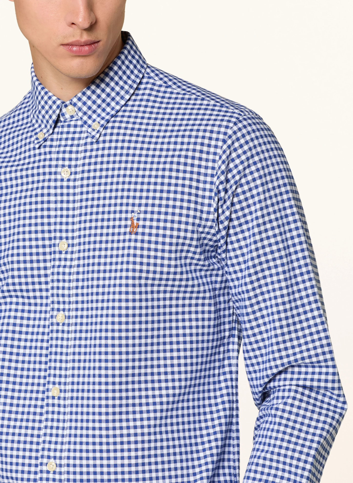 POLO RALPH LAUREN Hemd Custom Fit – WEISS / BLAU
