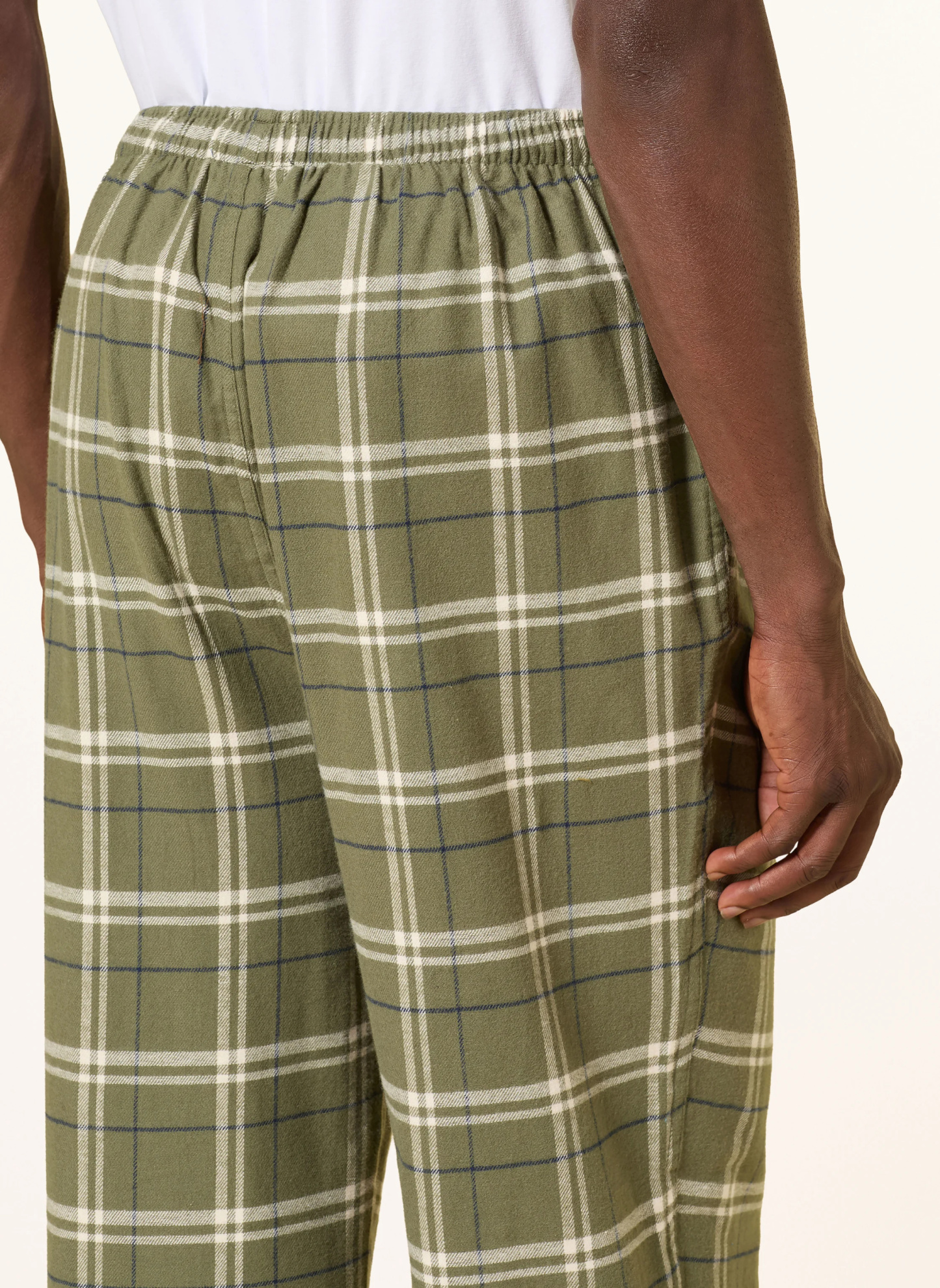 POLO RALPH LAUREN Lounge-Hose aus Flanell – GRÜN / DUNKELBLAU / WEISS