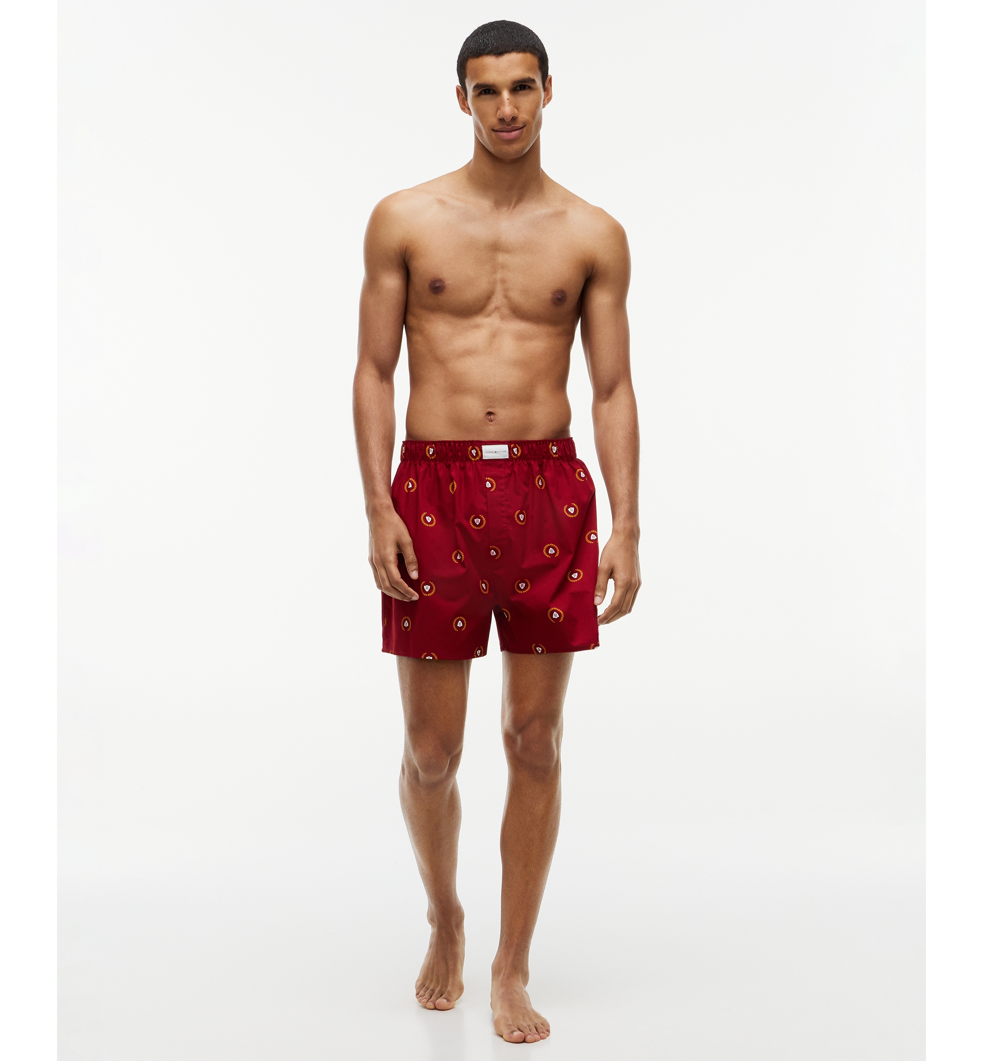 Tommy Hilfiger Men's Classics Cotton Woven Boxer Shorts, 3-Pack - Regatta Red/Desert Sky/Liberty Blue Print